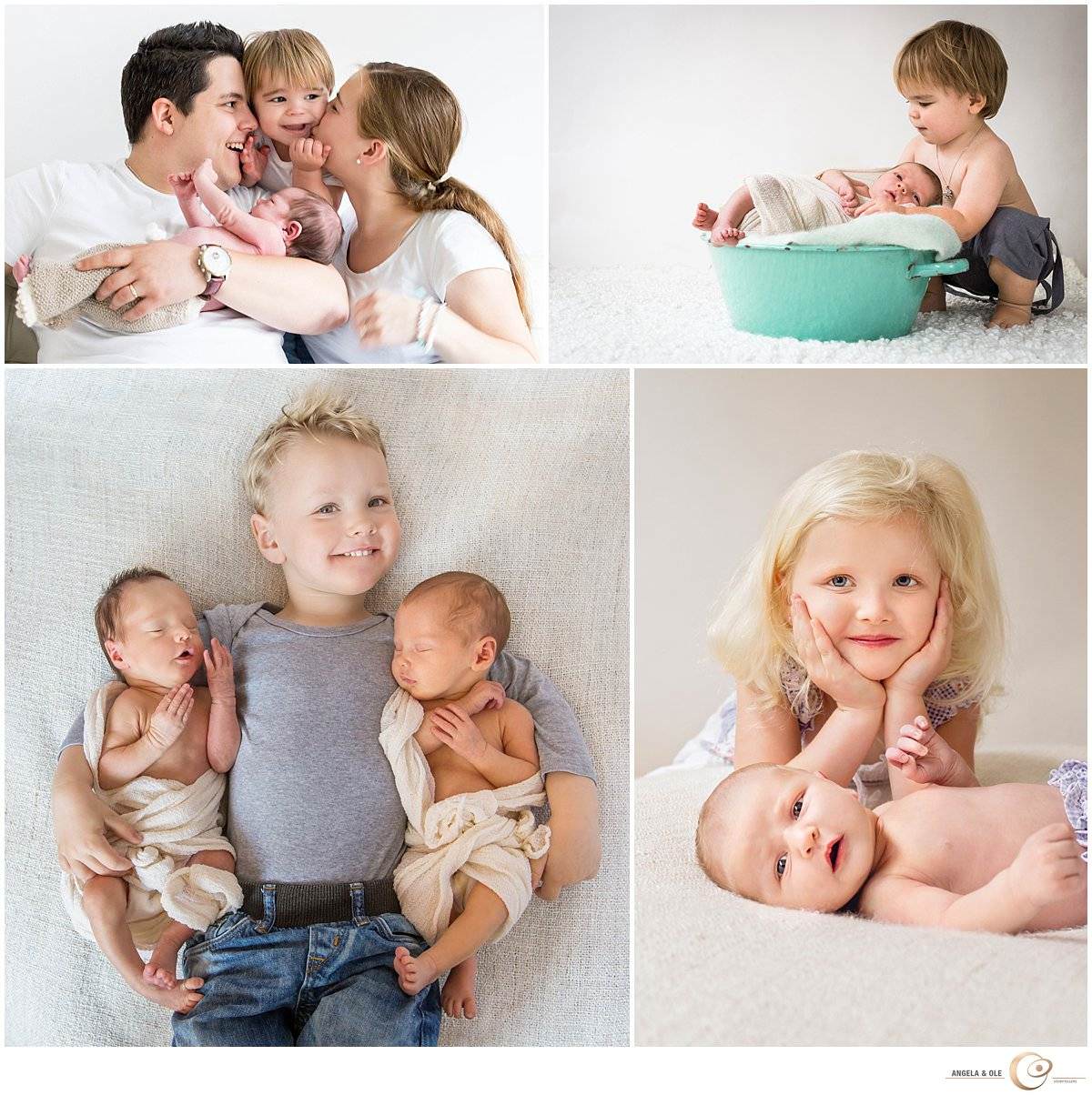Portraitfotografie newborn with siblings